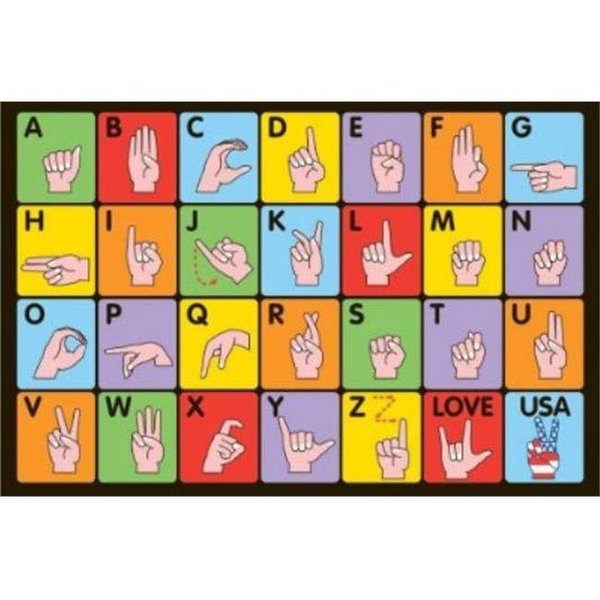 La Rug, Fun Rugs La Rug FT-129 5178 51 in. x 78 in. Fun Time Sign Language Area Rug - Multi Colored FT-129 5178